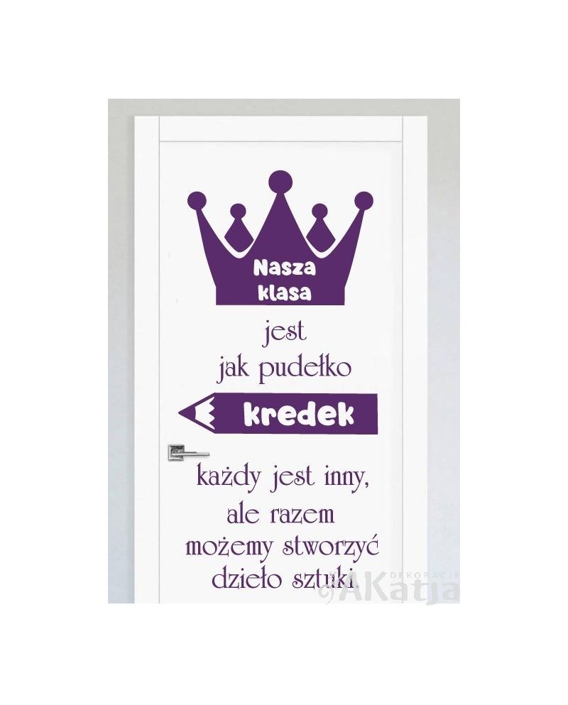 Naklejka: Nasza klasa jest jak pudełko kredek