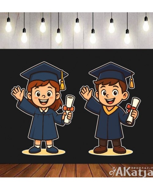 Uczniowie Absolwenci - zestaw dekoracji do gazetek szkolnych