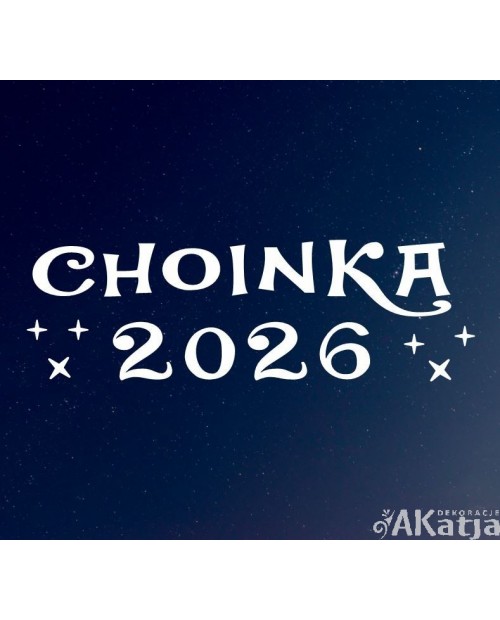 Napis CHOINKA 2026 - wycinanka z kartonu