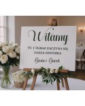 Naklejka ślubna Nasza historia + imiona