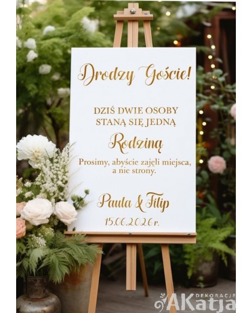 Naklejka ślubna  Drodzy Goście