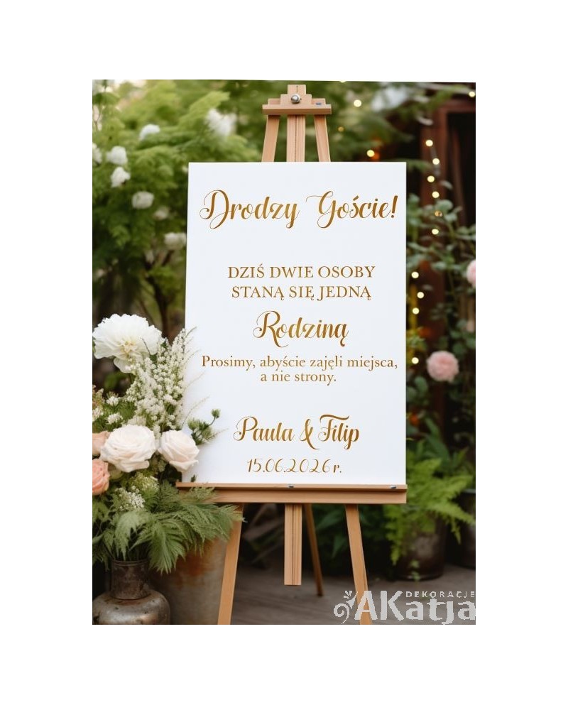 Naklejka ślubna  Drodzy Goście