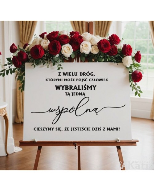 Naklejka ślubna : Z wielu dróg...