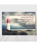 Plakat z napisem: "Wiara to latarnia morska..."