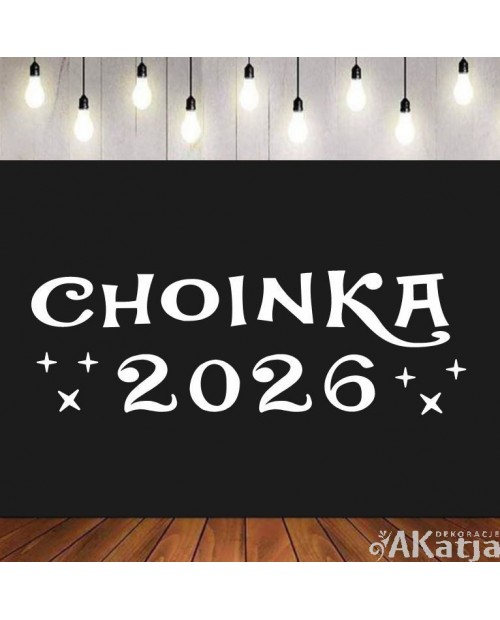 Napis CHOINKA 2026 - wycinanka z kartonu