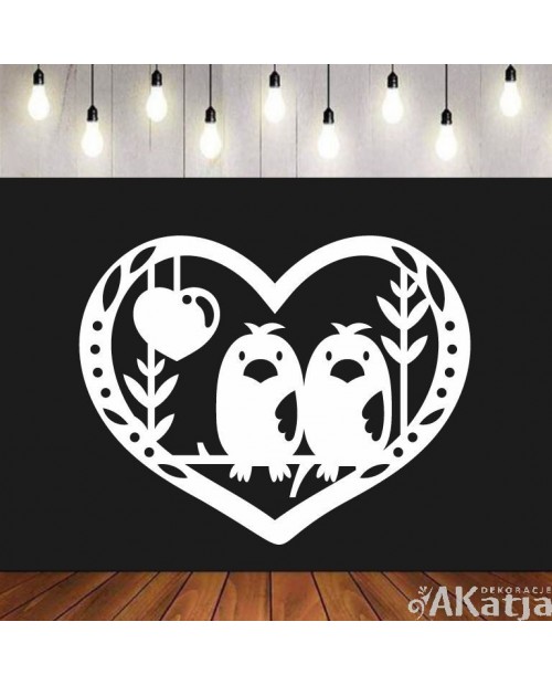 Zakochane ptaszki- wycinanka z kartonu