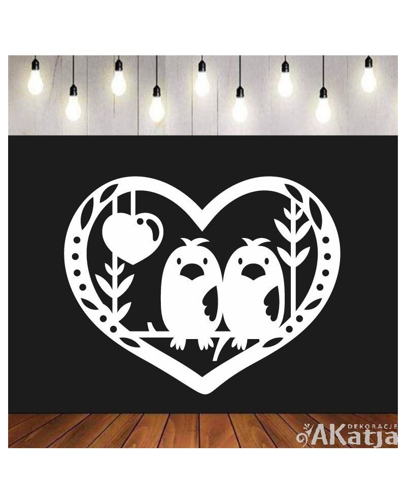 Zakochane ptaszki- wycinanka z kartonu