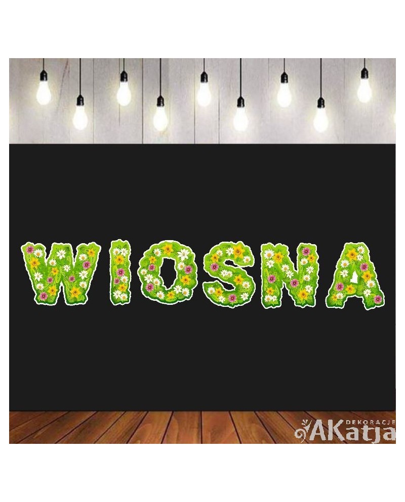 Napis: Wiosna- zestaw dekoracji do gazetek szkolnych