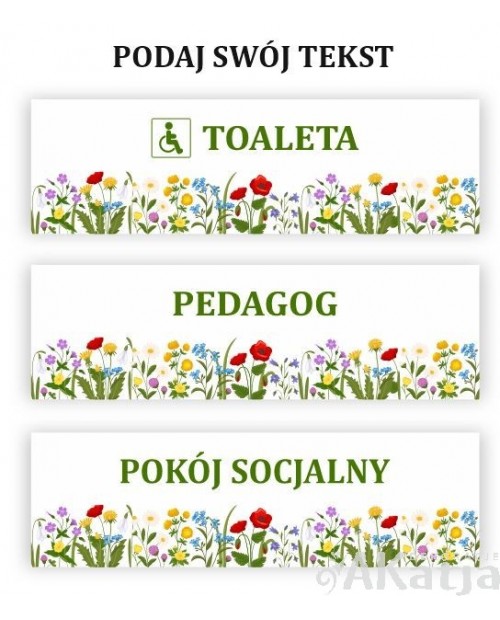 Tabliczka z kwiatuszkami- TWÓJ TEKST