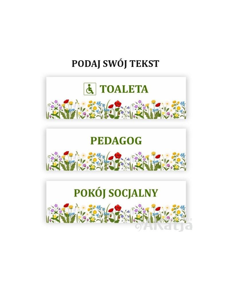 Tabliczka z kwiatuszkami- TWÓJ TEKST