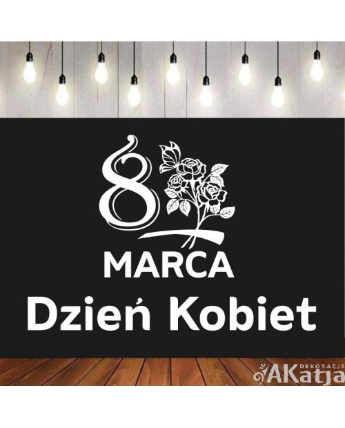 Napis: 8 marca Dzień Kobiet- wycinanka z kartonu