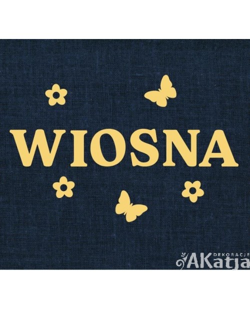 Napis: Wiosna - wycinanka z kartonu