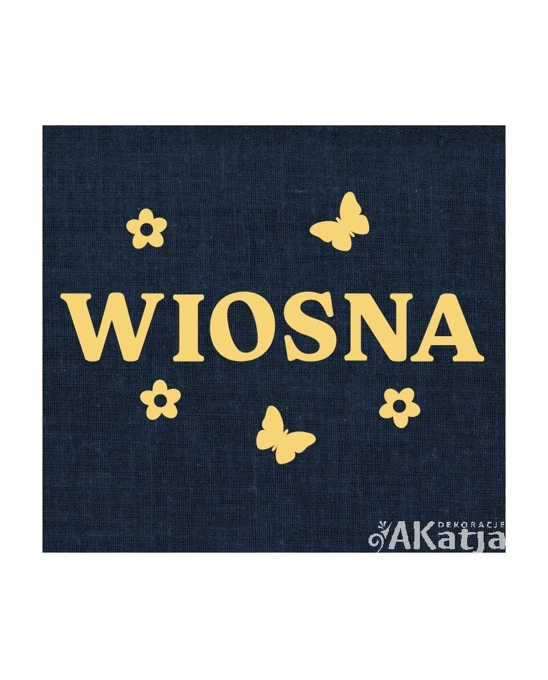 Napis: Wiosna - wycinanka z kartonu