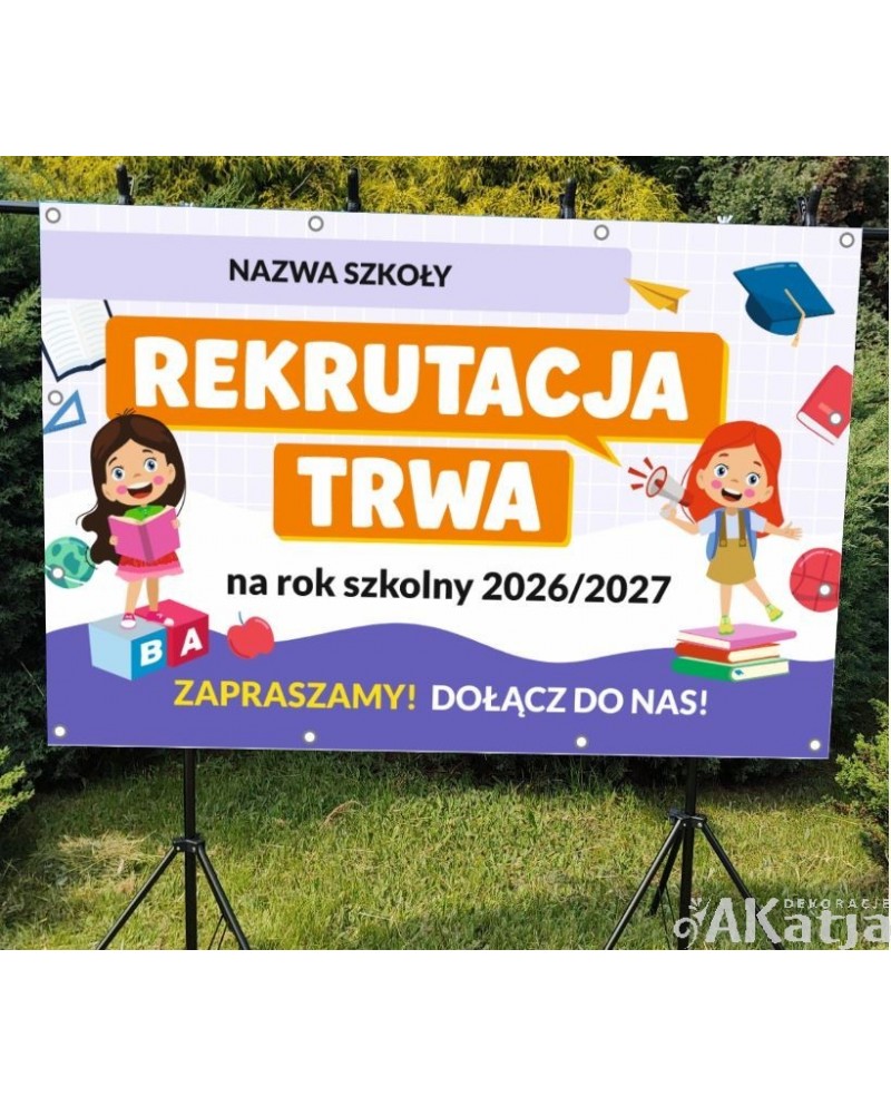 Rekrutacja na rok szkolny 2026-27- baner do szkoły i przedszkola