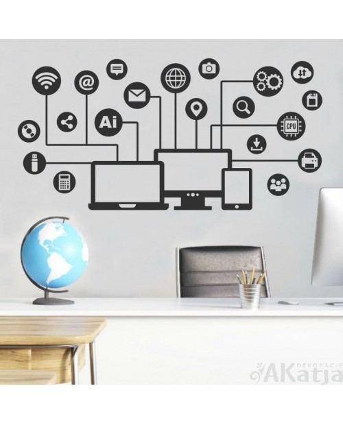 Sieci komputerowe – naklejka na ścianę