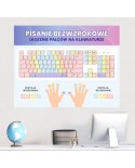 Pisanie bezwzrokowe ułożenie palców na klawiaturze- naklejka na ścianę