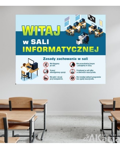 Witaj w sali informatycznej- naklejka na ścianę
