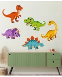 Dinozaury- zestaw kolorowych naklejek