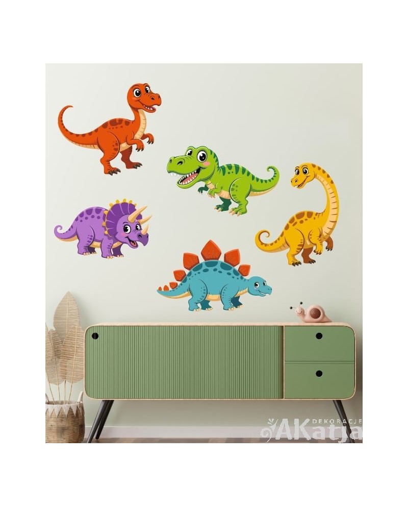 Dinozaury- zestaw kolorowych naklejek