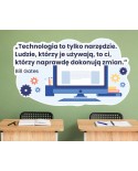 Naklejka na ścianę z cytatem do sali informatycznej