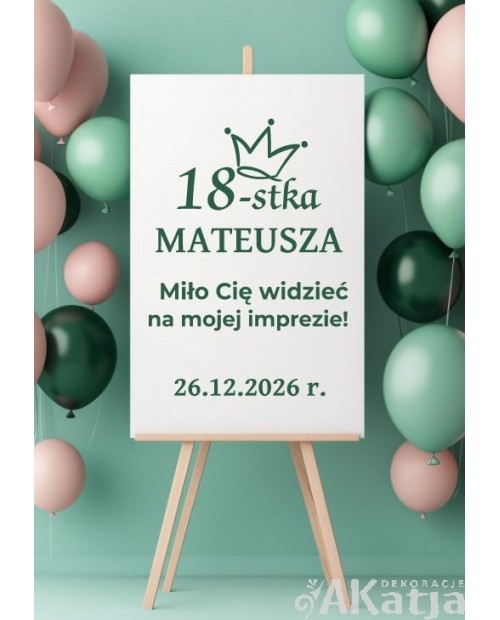 Naklejka urodzinowa z koroną: 18-stka