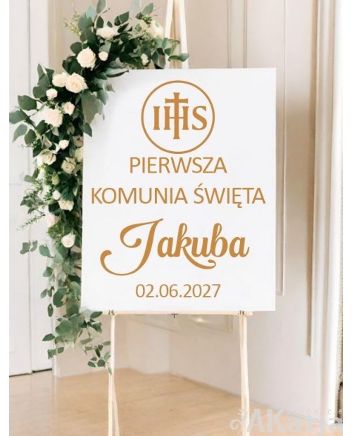 Naklejka okazjonalna: Pierwsza Komunia Święta IHS
