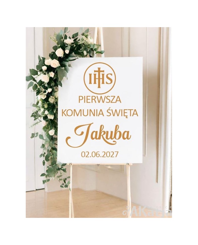 Naklejka okazjonalna: Pierwsza Komunia Święta IHS