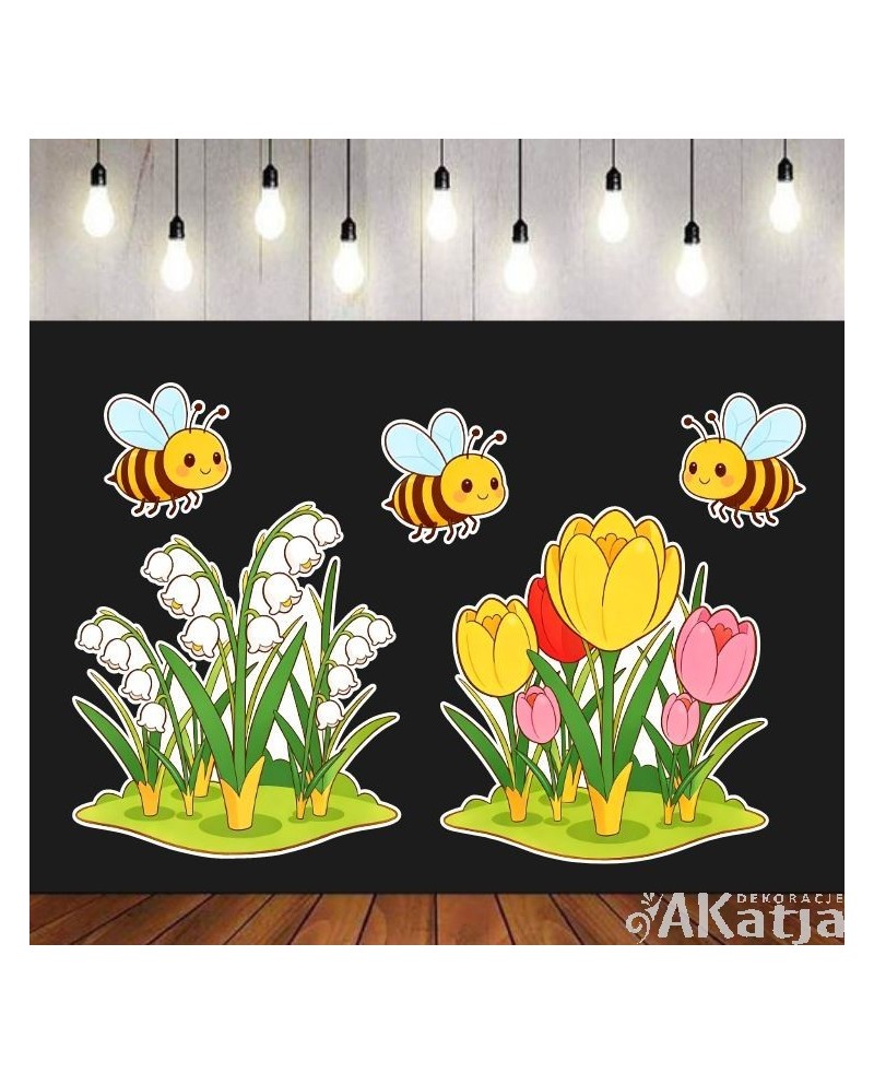 Tulipany i konwalie- zestaw dekoracji do gazetek szkolnych