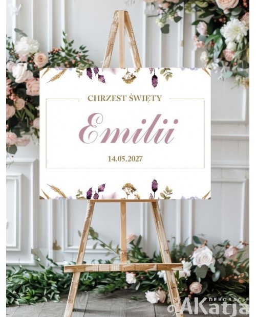 Plansza Chrzest Święty- fiolet