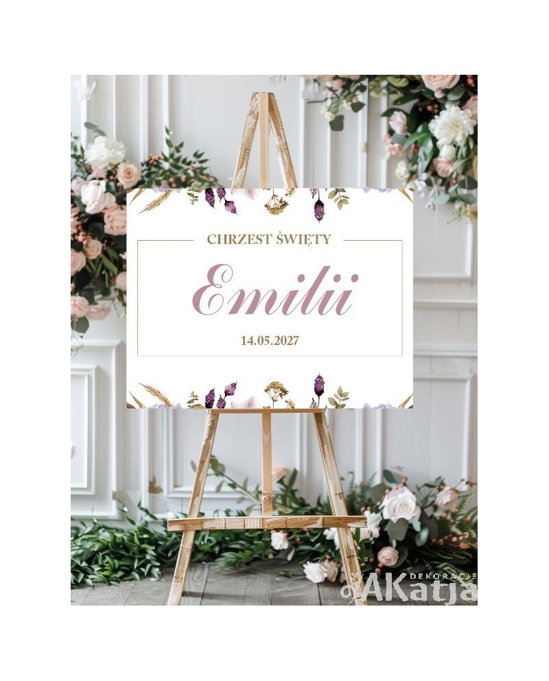 Plansza Chrzest Święty- fiolet