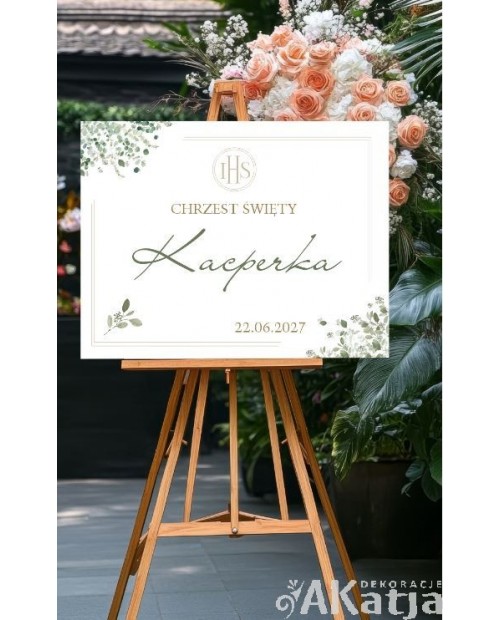 Plansza Chrzest Święty- zielone listki