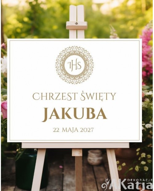 Plansza Chrzest Święty- złoty ornament
