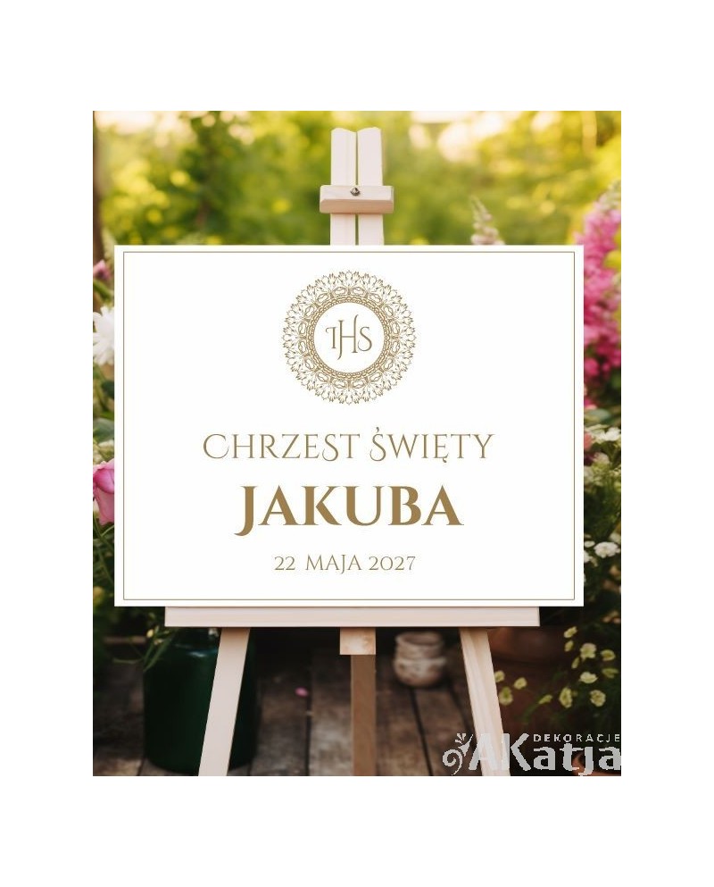 Plansza Chrzest Święty- złoty ornament
