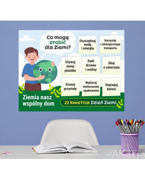 Co mogę zrobić dla ziemi?- naklejka na ścianę