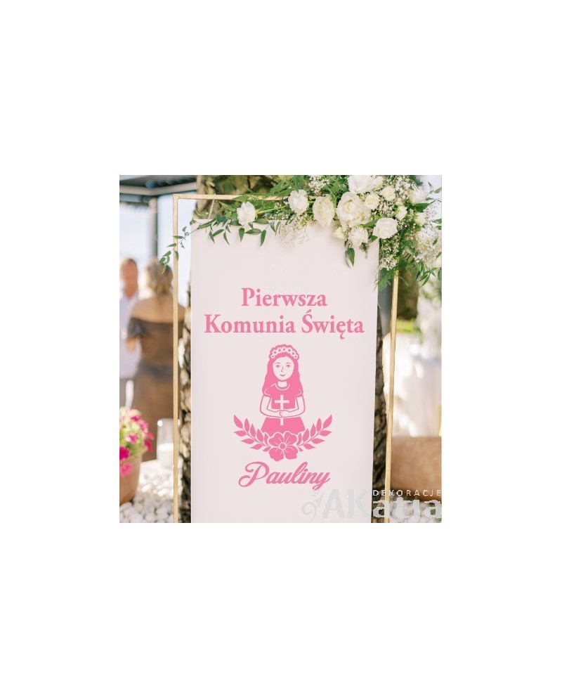 Naklejka okazjonalna: Pierwsza Komunia Święta: dziewczynka