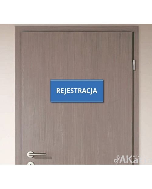 Tabliczka na drzwi – "REJESTRACJA" do przychodni (naklejka lub tabliczka PCV)