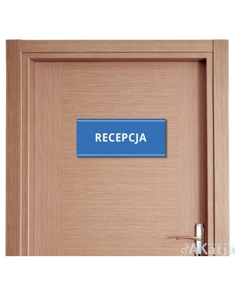 Tabliczka na drzwi „Recepcja” – do przychodni (naklejka lub tabliczka PCV)