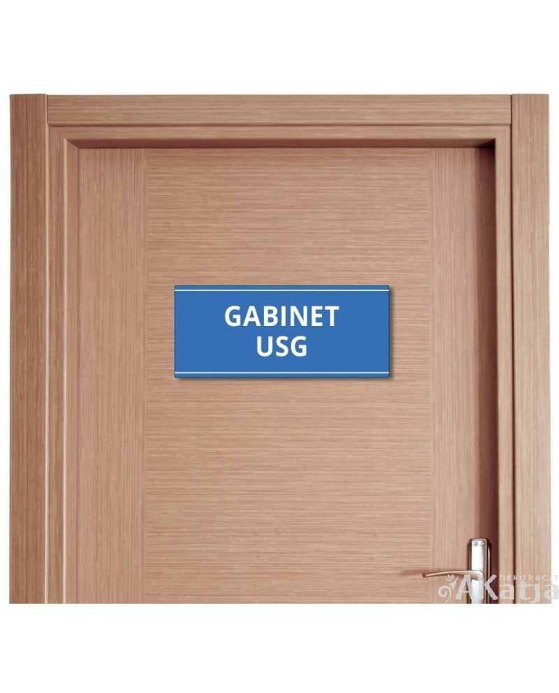 Tabliczka na drzwi „Gabinet USG” – do przychodni (naklejka lub tabliczka PCV)