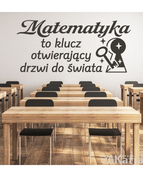 Matematyka to klucz otwierający drzwi do świata- naklejka na ścianę