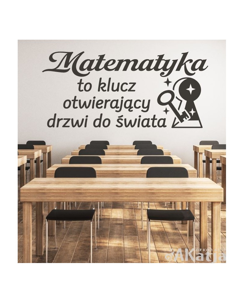 Matematyka to klucz otwierający drzwi do świata- naklejka na ścianę