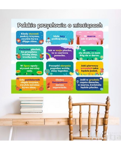 Polskie przysłowia o miesiącach- naklejka na ścianę