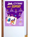 Czytanie jest super!- naklejka na ścianę