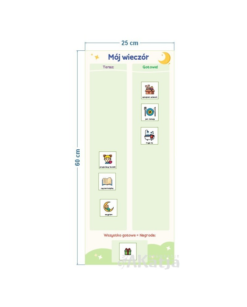 Mój wieczór – tablica organizacyjna dla rodzica