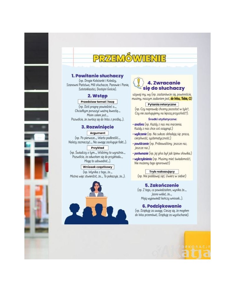 Przemówienie- naklejka na ścianę