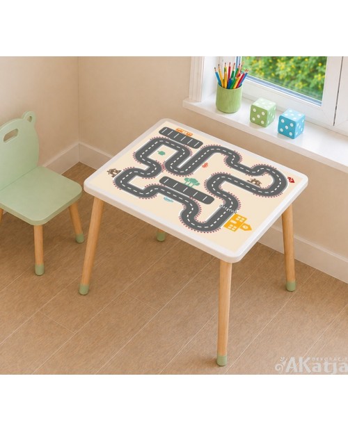 Naklejka na stolik – tor wyścigowy dla dzieci