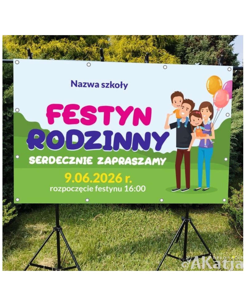 Festyn rodzinny- personalizacja- baner do szkoły i przedszkola