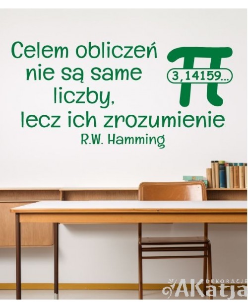 Celem obliczeń nie są same liczby, lecz ich zrozumienie- naklejka na ścianę