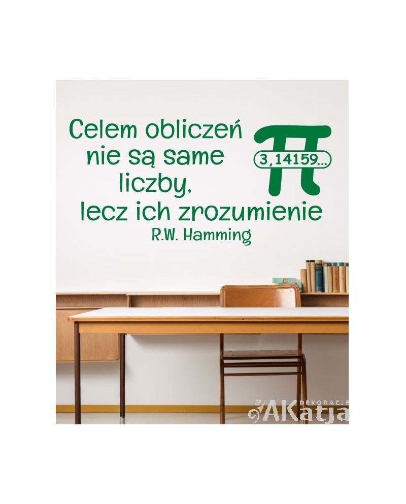 Celem obliczeń nie są same liczby, lecz ich zrozumienie- naklejka na ścianę