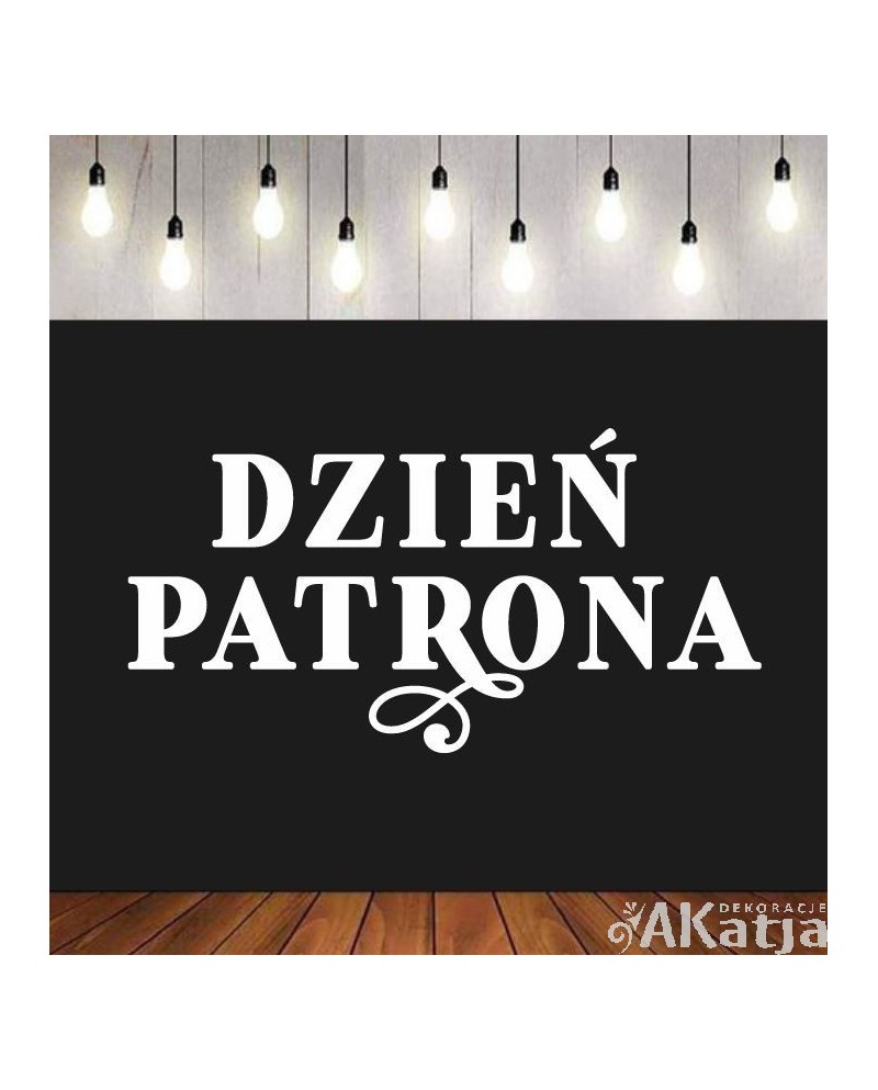 Napis: Patron Szkoły- wycinanka z kartonu