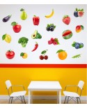Owoce i warzywa- kolorowa naklejka do stołówki
